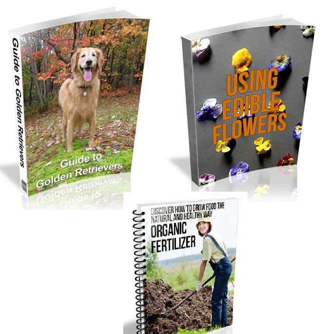 Bundle of Guide to Golden Retrievers , Using Edible Flowers and  Organic Fertilizer